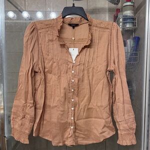 Quince Light Tan/blush  Textured Blouse